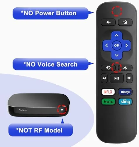 The two pack remote next to an official Roku remote and a universal remote