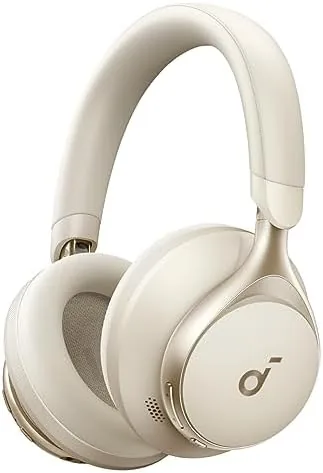 Soundcore Space One headphones laid flat showing the rotating earcups