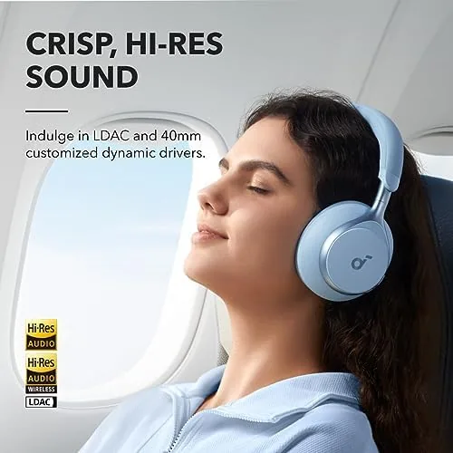 Close up of the plush memory foam earcups on the Soundcore Space One