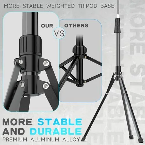 Close look at the UBeesize 92'' Cell Phone Tripod Stand with 16.5'' Gooseneck and build quality