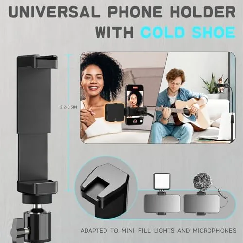 The UBeesize 92'' Cell Phone Tripod Stand with 16.5'' Gooseneck and in real use
