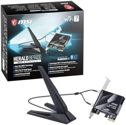 MSI Herald WiFi 7 PCIe Card for Desktop PC BE9400 Tri-Band, Bluetooth 5.4, 6GHz Review: Tested and Rated