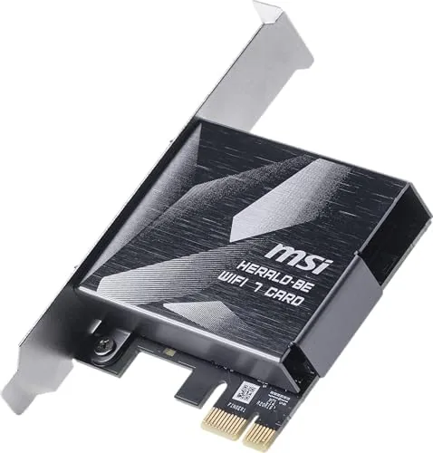 The MSI Herald WiFi 7 PCIe Card for Desktop PC BE9400 in real use