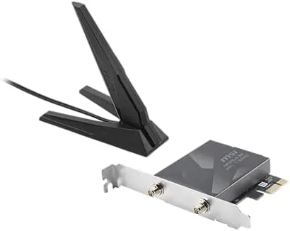 Another view of the MSI Herald WiFi 7 PCIe Card for Desktop PC BE9400