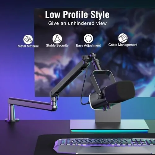 Close look at the FIFINE Gaming Microphone and Low Profile Arm Stand Bundle, XLR/USB build quality