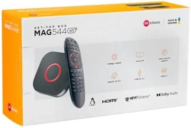 Close look at the Infomir MAG544w3 4K Linux Set-Top Box, Dual-Band Wi-Fi, HDR, HDMI 2.1 build quality