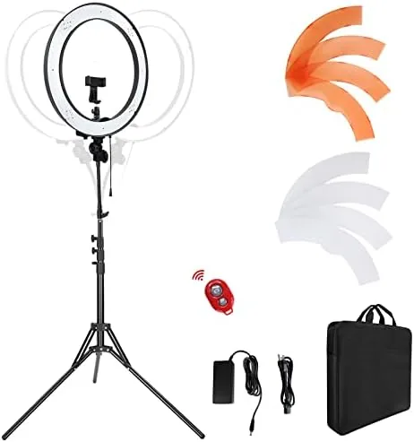 18-Inch Ring Light, 55W Dimmable 5500K Light with 240 LEDs Color Filter, Soft Tube Review: Tested and Rated