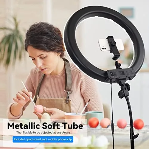 The 18-Inch Ring Light, 55W Dimmable 5500K Light with 240 LEDs in real use