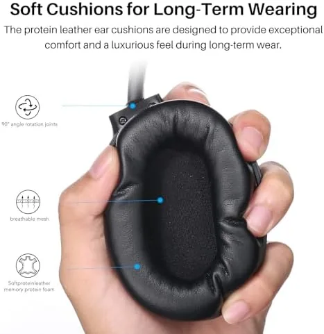 The TOZO Hybrid Active Noise Cancelling Headphones, Wireless Over Ear Bluetooth in real use