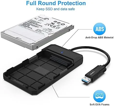 The BENFEI 2.5 Inch SATA to USB Tool Free External Hard in real use