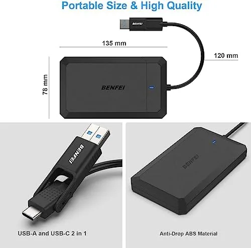 The BENFEI 2.5 Inch SATA to USB Tool Free External Hard compared in context