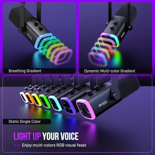 AM8T microphone kit compared beside a standard USB condenser microphone