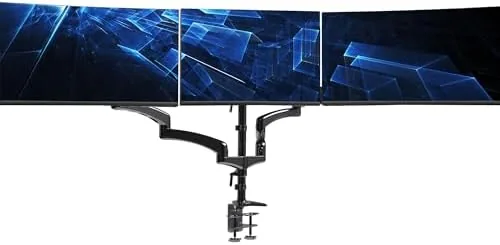 Overview of the VIVO Triple Pneumatic Monitor Mount for 3 Screens up to