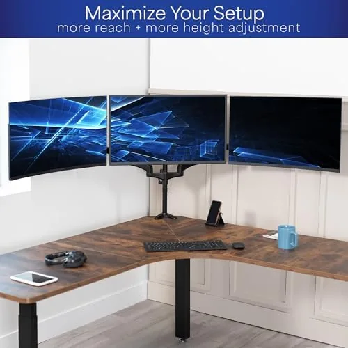 The VIVO Triple Pneumatic Monitor Mount for 3 Screens up to compared in context