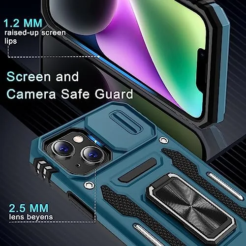 The DEERLAMN Case for iPhone 13/iPhone 14 6.1-Inch with Slide Camera compared in context