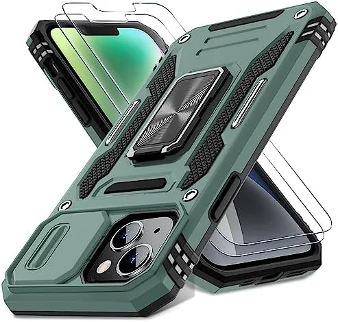 DEERLAMN Case for iPhone 13/iPhone 14 6.1-Inch with Slide Camera Cover+Screen Protector(2 Packs),Rotated Ring Review: Tested and Rated