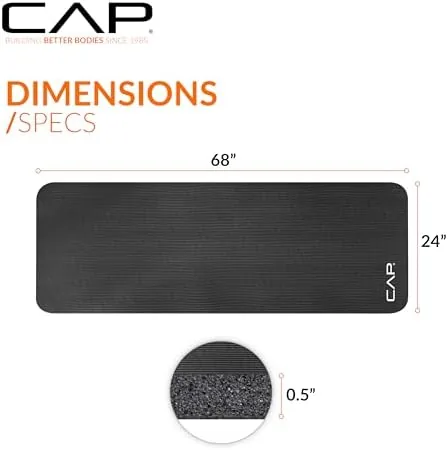 The CAP Barbell 1/2-Inch High Density Exercise Yoga Mat with Strap in real use