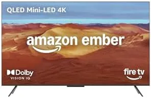 Close up of the thin bezel and the Alexa Voice Remote in front of the Ember 55