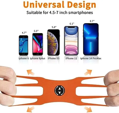 The phone holder mounted on a bike handlebar in landscape orientation