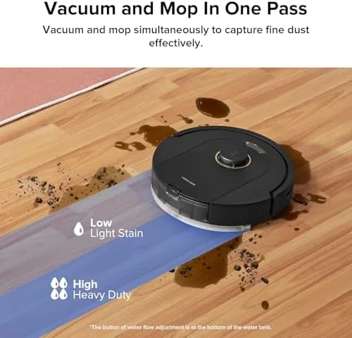 Roborock Q5 Pro vacuuming pet hair from an area rug