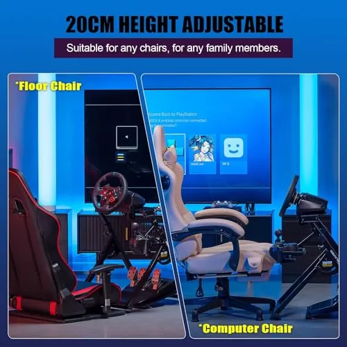Side profile of the assembled GTPLAYER racing stand