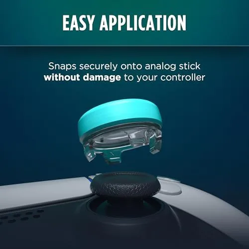 The Lotus sticks installed on a PS4 controller showing the dual console fit