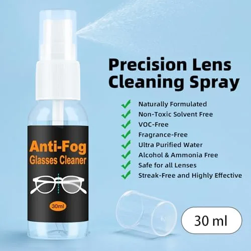 Another view of the Glasses Cleaner Eyeglass Cleaning Kit with Anti Fog Spray, Microfiber