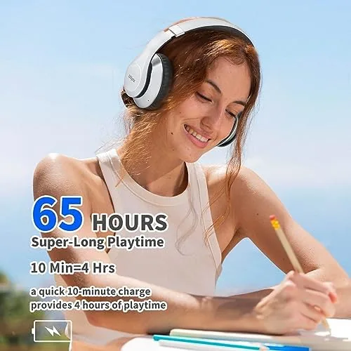 Another view of the Uliptz Bluetooth Headphones Over Ear, Wireless HiFi Stereo Foldable Headset