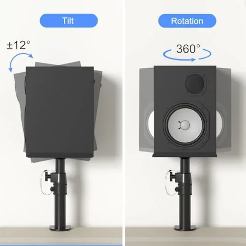 Close look at the suptek Clamp-on Speaker Stand Desk Mount Set, Height Adjustment, Tilt build quality