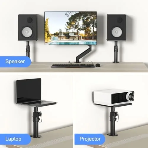 The suptek Clamp-on Speaker Stand Desk Mount Set, Height Adjustment, Tilt compared in context