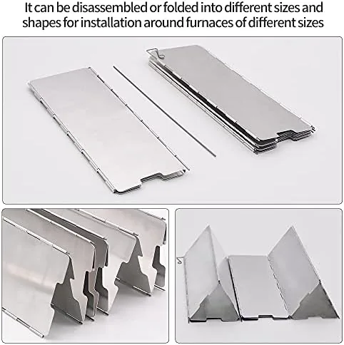 The 16 Plates Aluminum Stove Windshield with Drawstring Bag | for compared in context