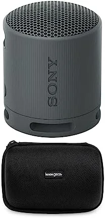 Sony SRS-XB100 speaker in black with the bundle strap attached