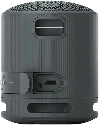 The XB100 speaker next to a JBL Go 3 for size comparison
