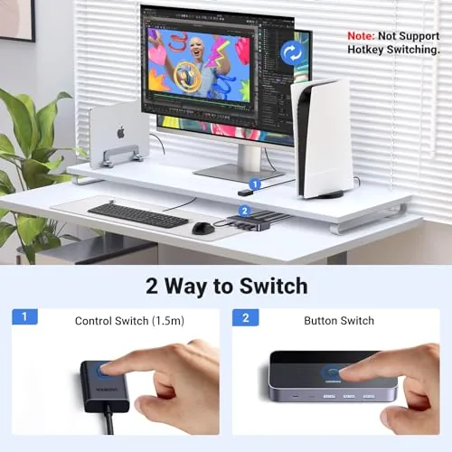 The UGREEN HDMI KVM Switch 1 Monitor 2 Computers, Aluminum, 4K@60Hz compared in context
