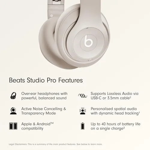 Close look at the Beats Studio Pro Premium Wireless Over-Ear Headphones- Up to 40-Hour build quality