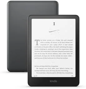 Close up of the Kindle flush e-ink display and slim bezel