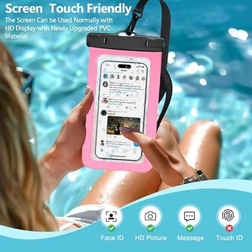 Another view of the 4 Pack Waterproof Phone Pouch IPX8 Universal Waterproof Case Dry