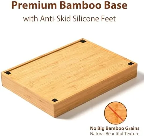 The bamboo tray beside a plastic expanding tray and a modular insert kit