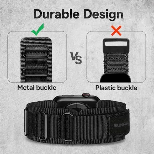 The SUNFWR Rugged Nylon Band Compatible with Apple Watch for Men,Sport in real use