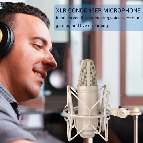 Close look at the Condenser Microphone XLR, Large Diaphgram Professional Recording Cardioid Microphone Kit build quality