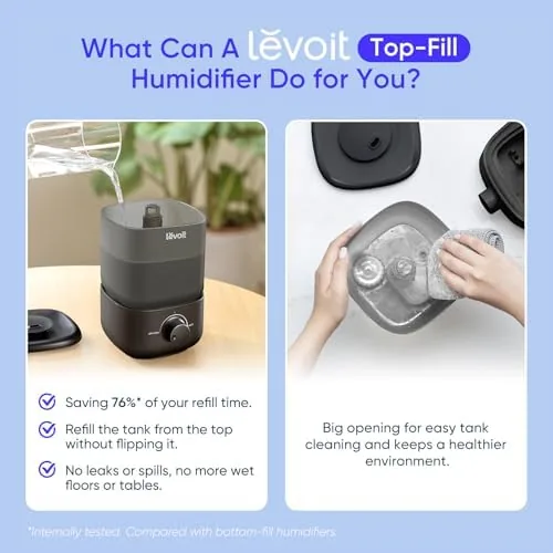 Fine cool mist rising from the 360 degree rotating nozzle