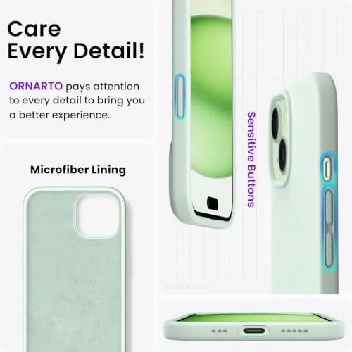 Another view of the ORNARTO Compatible with iPhone 15 Case 6.1, Slim Liquid Silicone
