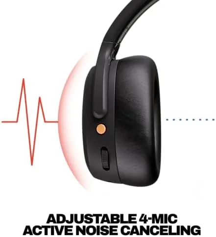 Skullcandy Crusher ANC 2 laid beside their USB-C cable and carry case