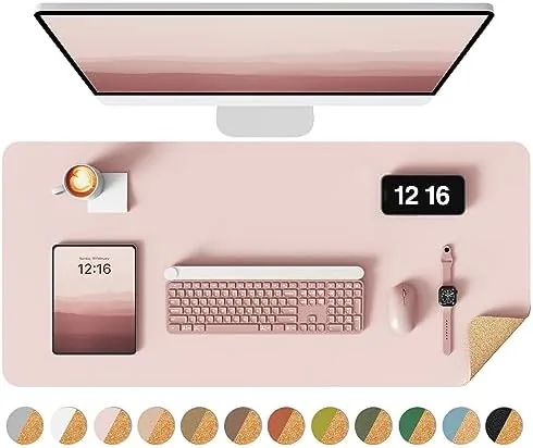 YSAGi Double-Sided Cork PU Leather Waterproof Desk Pad Protector for Office | 31.5"x15.7", Pink Review: Tested and Rated