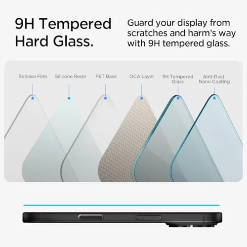 The Spigen GlasTR EZ FIT Screen Protector for iPhone 16 Plus/15 in real use