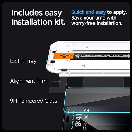 The Spigen GlasTR EZ FIT Tempered Glass Screen Protector for iPhone compared in context