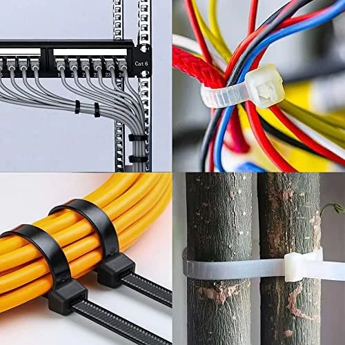 The Zip Ties Assorted Sizes 6+8+12 Inch 200 Pack in Black compared in context
