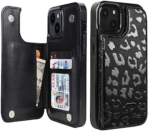 uCOLOR for iPhone 13/14 Wallet Case with Card Holder Black Leopard | PU Leather Review: Tested and Rated