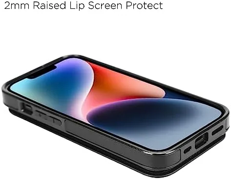 The uCOLOR for iPhone 13/14 Wallet Case with Card Holder Black compared in context