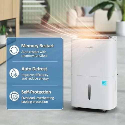 Another view of the Waykar 150 Pints 2025 Energy Star Dehumidifier for Home up